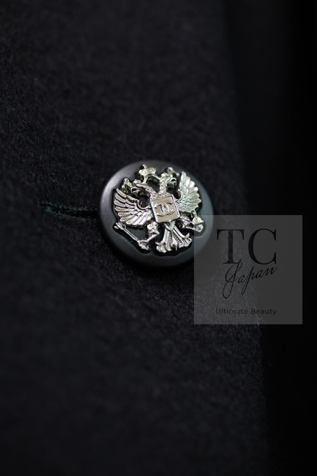 CHANEL 09PF Black Cashmere Belt Double Coat 36 38 シャネル ブラック カシミア ベルト ダブル コート 即発