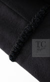 CHANEL 09PF Black Cashmere Belt Double Coat 36 38 シャネル ブラック カシミア ベルト ダブル コート 即発