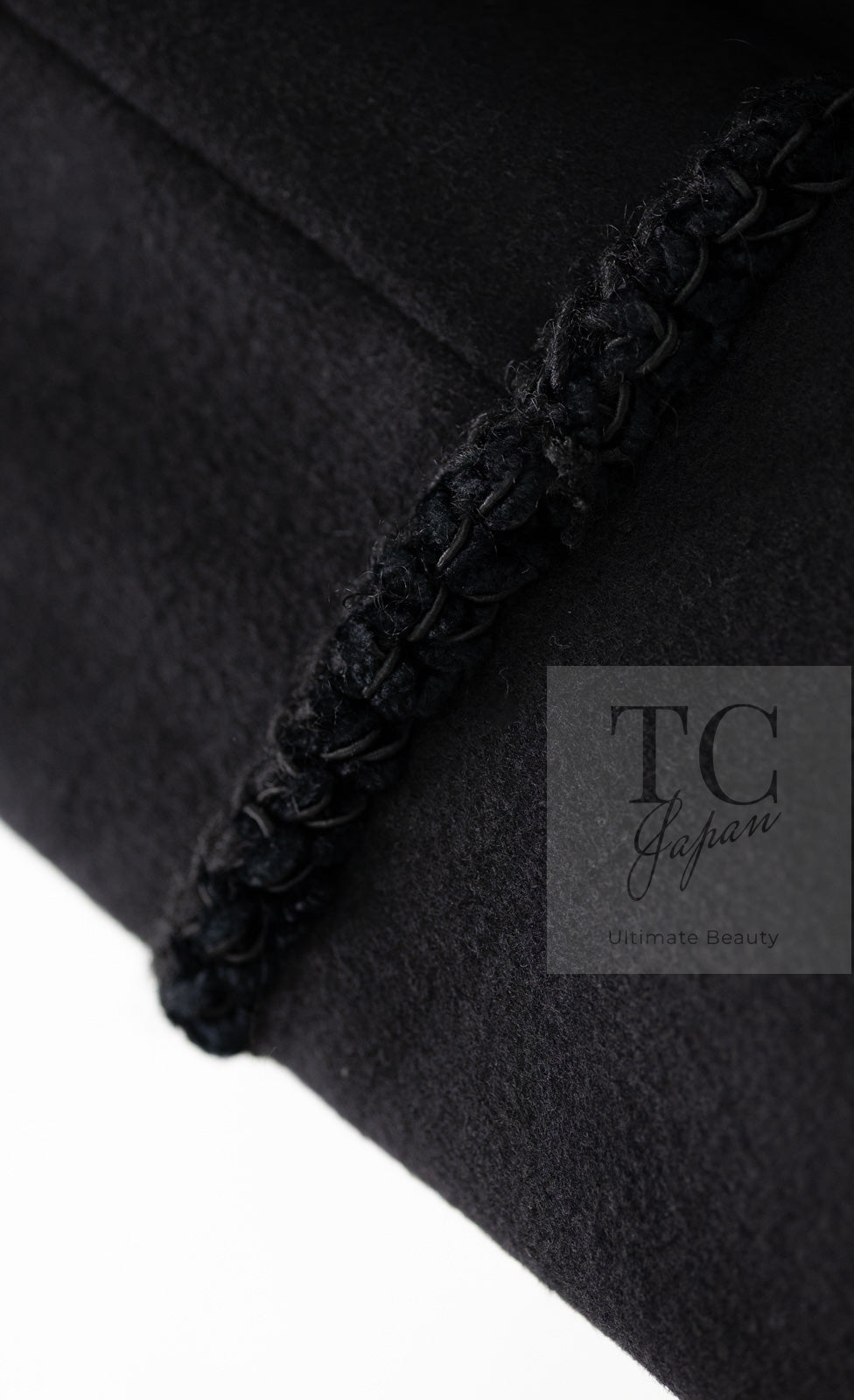 CHANEL 09PF Black Cashmere Belt Double Coat 36 38 シャネル ブラック カシミア ベルト ダブル コート 即発