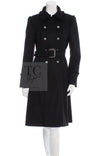 CHANEL 09PF Black Cashmere Belt Double Coat 36 38 シャネル ブラック カシミア ベルト ダブル コート 即発