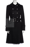 CHANEL 09PF Black Cashmere Belt Double Coat 36 38 シャネル ブラック カシミア ベルト ダブル コート 即発