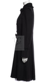CHANEL 09PF Black Cashmere Belt Double Coat 36 38 シャネル ブラック カシミア ベルト ダブル コート 即発