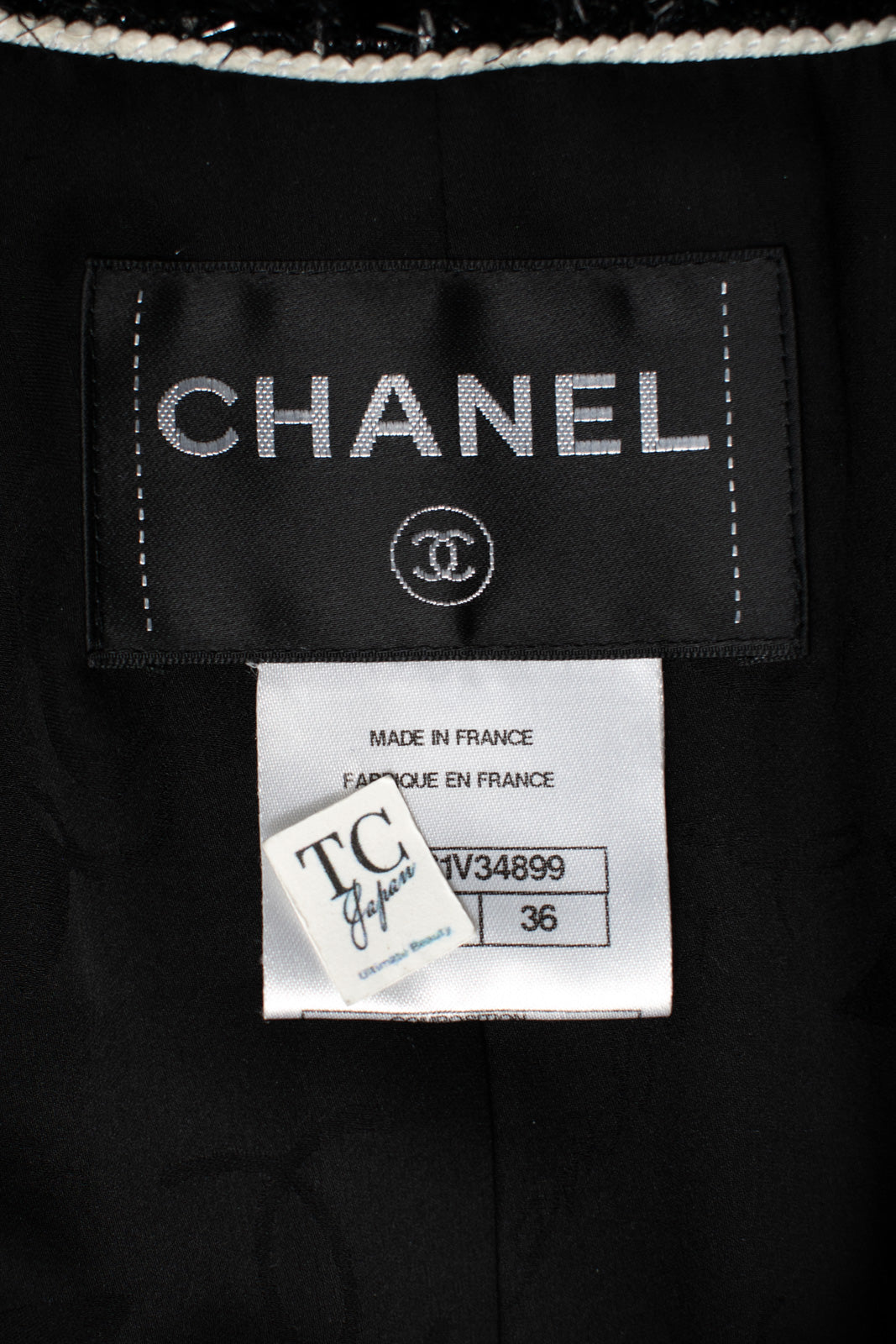 シャネル コート CHANEL 13A ブラック メタリック ツイード 34 36 – TC