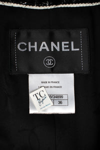 CHANEL 13A Black Metallic Tweed Coat 34 36 42 シャネル ブラック メタリック ツイード コート 即発
