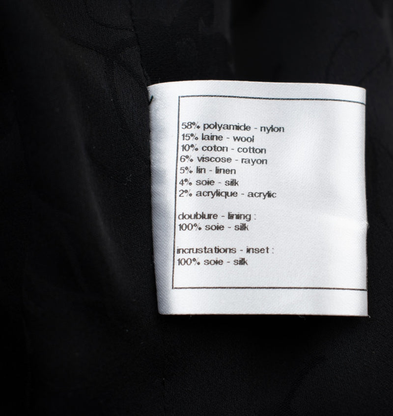 CHANEL 13A Black Metallic Tweed Coat 42 シャネル ブラック メタリック ツイード コート 即発