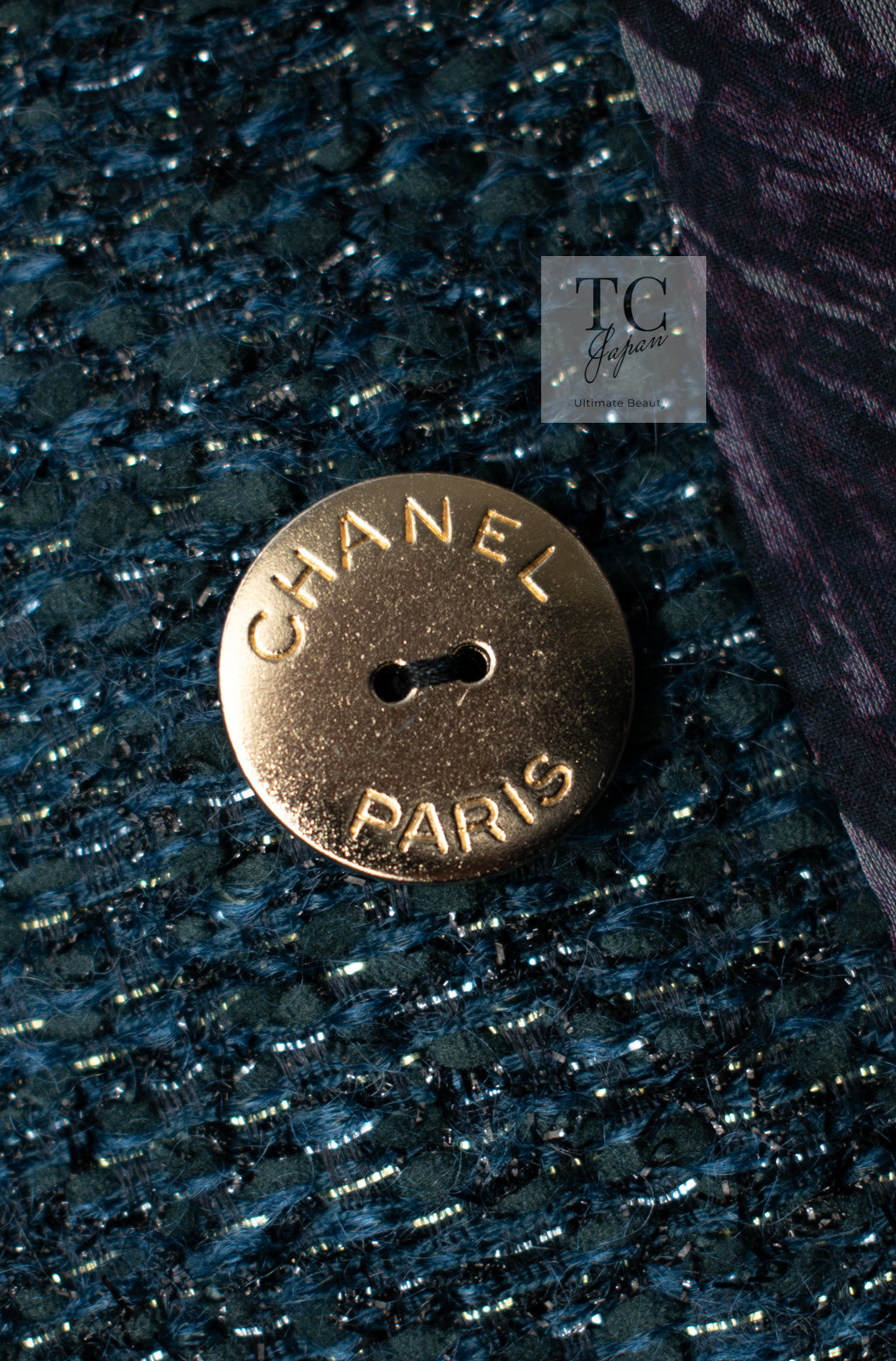 CHANEL 12A Emerald Green Metallic Long Tweed Coat 34 36 シャネル エメラルド グリーン メタリック ツイード ロング コート 即発