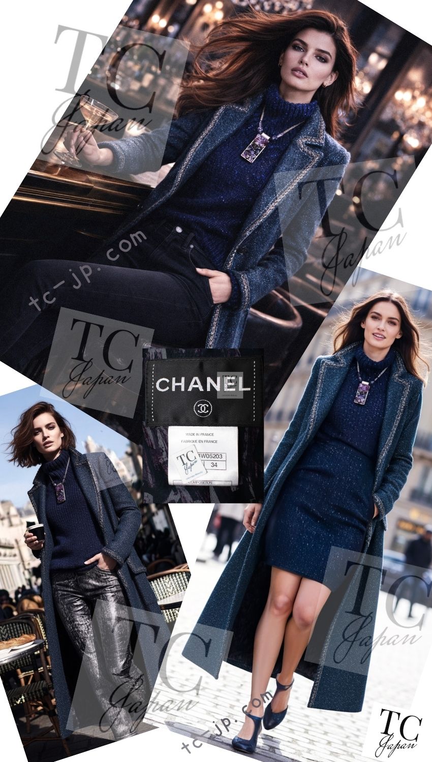 CHANEL 12A Emerald Green Metallic Long Tweed Coat 34 36 シャネル エメラルド グリーン メタリック ツイード ロング コート 即発