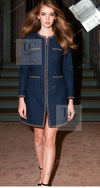 CHANEL 04A Blue Cotton Denim Zipper Dress Coat 38 シャネル ブルー コットン デニム ジッパー ワンピース コート 即発