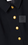CHANEL 96A Vintage Black Gold Button Wool Long Coat 42 シャネル ヴィンテージ ブラック ゴールド ボタン ウール ロング コート 即発