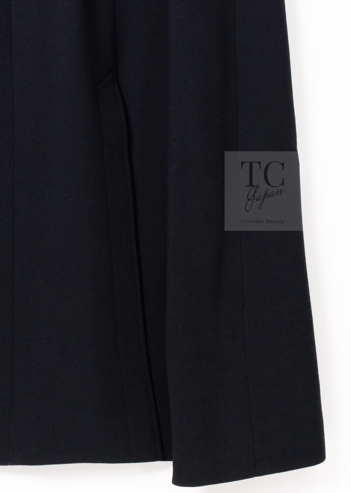 CHANEL 96A Vintage Black Gold Button Wool Long Coat 42 シャネル ヴィンテージ ブラック ゴールド ボタン ウール ロング コート 即発