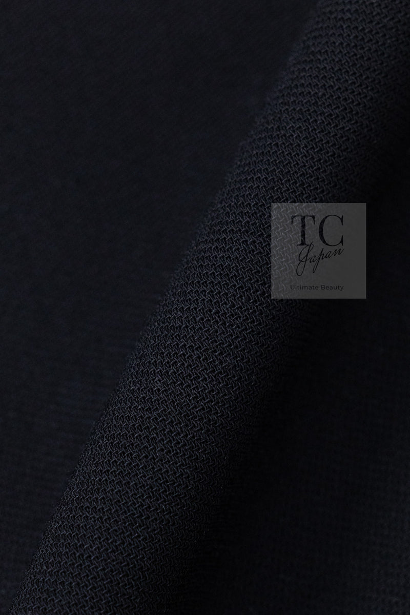 CHANEL 96A Vintage Black Gold Button Wool Long Coat 42 シャネル ヴィンテージ ブラック ゴールド ボタン ウール ロング コート 即発