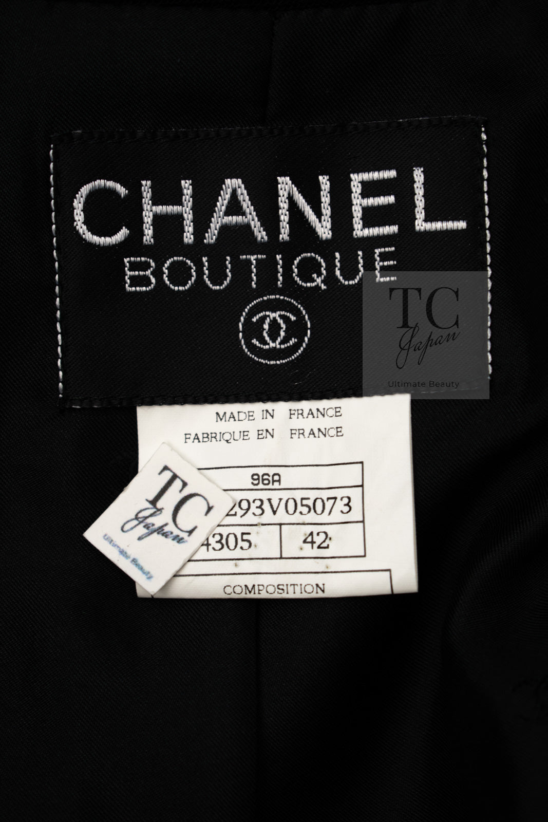 CHANEL 96A Vintage Black Gold Button Wool Long Coat 42 シャネル ヴィンテージ ブラック ゴールド ボタン ウール ロング コート 即発