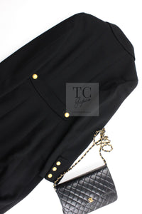 CHANEL 96A Vintage Black Gold Button Wool Long Coat 42 シャネル ヴィンテージ ブラック ゴールド ボタン ウール ロング コート 即発