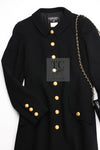 CHANEL 96A Vintage Black Gold Button Wool Long Coat 42 シャネル ヴィンテージ ブラック ゴールド ボタン ウール ロング コート 即発