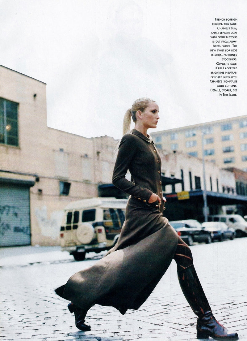 CHANEL 96A Vintage Black Gold Button Wool Long Coat 42 シャネル ヴィンテージ ブラック ゴールド ボタン ウール ロング コート 即発