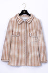 CHANEL 00A Beige Cream Wool Alpaca Mohair Jacket Coat 38 シャネル ベージュ クリーム ウール アルパカ モヘア ジャケット コート 即発