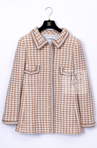 CHANEL 00A Beige Cream Wool Alpaca Mohair Jacket Coat 38 シャネル ベージュ クリーム ウール アルパカ モヘア ジャケット コート 即発