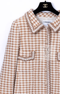 CHANEL 00A Beige Cream Wool Alpaca Mohair Jacket Coat 38 シャネル ベージュ クリーム ウール アルパカ モヘア ジャケット コート 即発