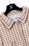CHANEL 00A Beige Cream Wool Alpaca Mohair Jacket Coat 38 シャネル ベージュ クリーム ウール アルパカ モヘア ジャケット コート 即発