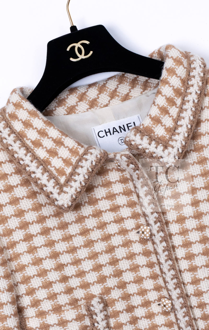 CHANEL 00A Beige Cream Wool Alpaca Mohair Jacket Coat 38 シャネル ベージュ クリーム ウール アルパカ モヘア ジャケット コート 即発
