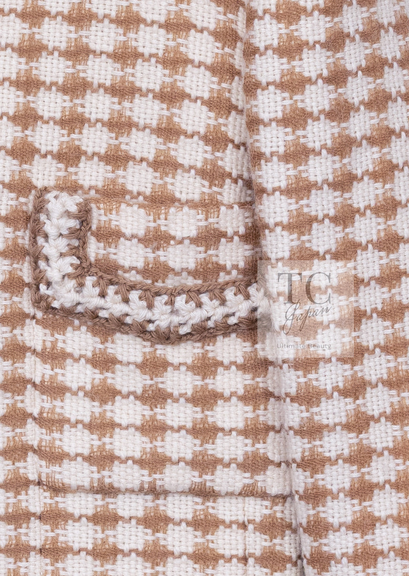 CHANEL 00A Beige Cream Wool Alpaca Mohair Jacket Coat 38 シャネル ベージュ クリーム ウール アルパカ モヘア ジャケット コート 即発
