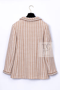 CHANEL 00A Beige Cream Wool Alpaca Mohair Jacket Coat 38 シャネル ベージュ クリーム ウール アルパカ モヘア ジャケット コート 即発