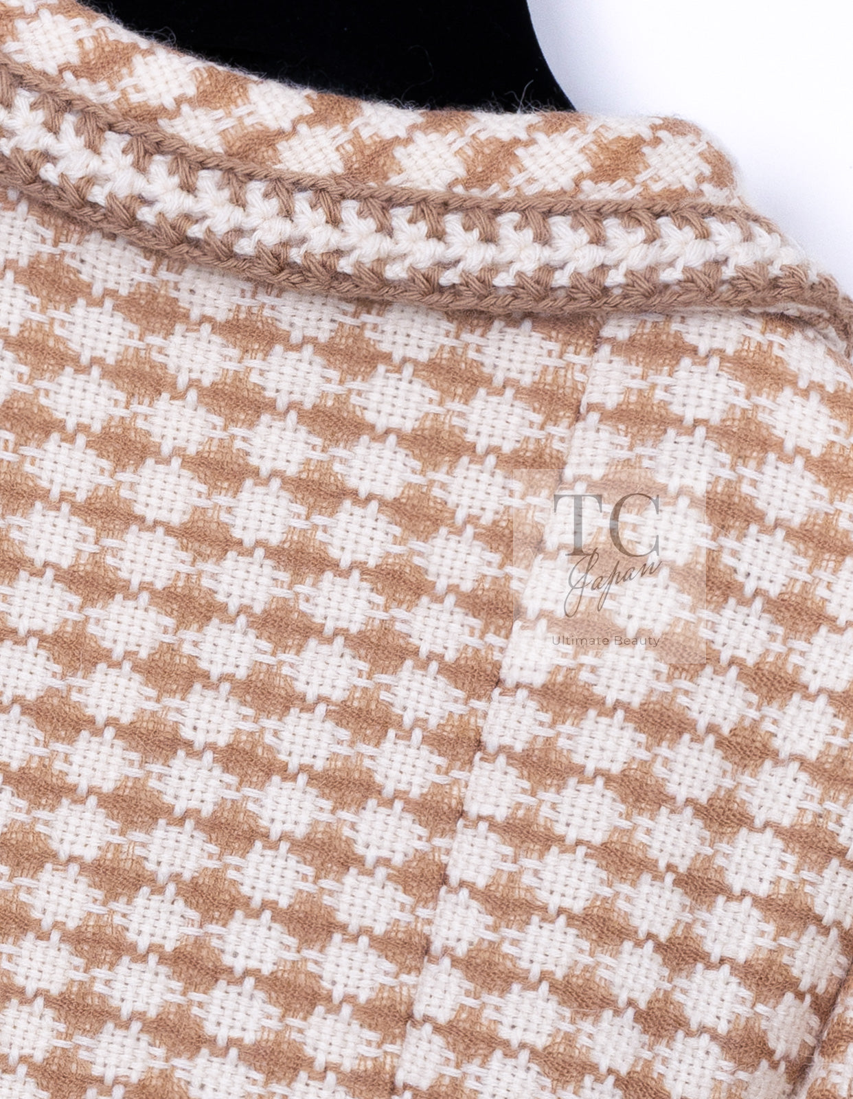 CHANEL 00A Beige Cream Wool Alpaca Mohair Jacket Coat 38 シャネル ベージュ クリーム ウール アルパカ モヘア ジャケット コート 即発