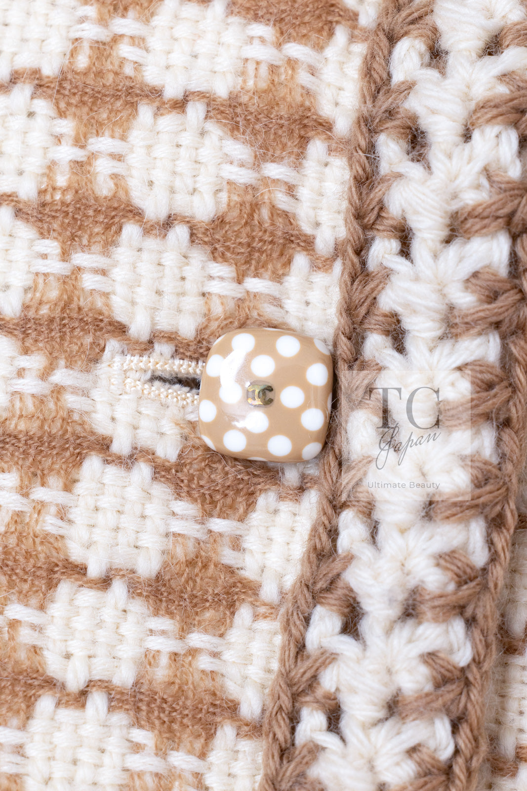 CHANEL 00A Beige Cream Wool Alpaca Mohair Jacket Coat 38 シャネル ベージュ クリーム ウール アルパカ モヘア ジャケット コート 即発