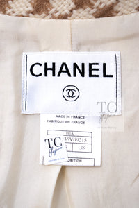 CHANEL 00A Beige Cream Wool Alpaca Mohair Jacket Coat 38 シャネル ベージュ クリーム ウール アルパカ モヘア ジャケット コート 即発