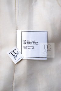 CHANEL 00A Beige Cream Wool Alpaca Mohair Jacket Coat 38 シャネル ベージュ クリーム ウール アルパカ モヘア ジャケット コート 即発