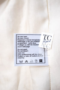 CHANEL 00A Beige Cream Wool Alpaca Mohair Jacket Coat 38 シャネル ベージュ クリーム ウール アルパカ モヘア ジャケット コート 即発