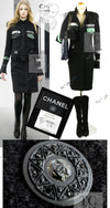 CHANEL 09A Black Green Wool Silk Long Jacket Coat 36 シャネル ブラック グリーン ウール シルク ロング ジャケット コート 即発