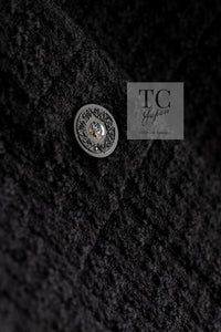 CHANEL 09A Black Green Wool Silk Long Jacket Coat 36 シャネル ブラック グリーン ウール シルク ロング ジャケット コート 即発