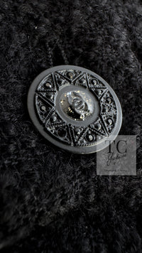 CHANEL 09A Black Green Wool Silk Long Jacket Coat 36 シャネル ブラック グリーン ウール シルク ロング ジャケット コート 即発