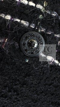 CHANEL 09A Black Green Wool Silk Long Jacket Coat 36 シャネル ブラック グリーン ウール シルク ロング ジャケット コート 即発