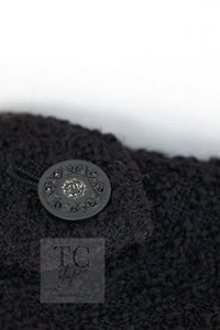 CHANEL 09A Black Green Wool Silk Long Jacket Coat 36 シャネル ブラック グリーン ウール シルク ロング ジャケット コート 即発