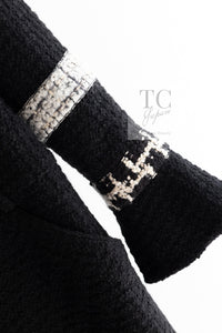 CHANEL 09A Black Green Wool Silk Long Jacket Coat 36 シャネル ブラック グリーン ウール シルク ロング ジャケット コート 即発