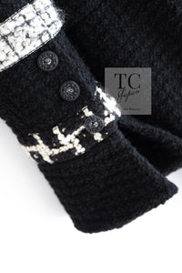 CHANEL 09A Black Green Wool Silk Long Jacket Coat 36 シャネル ブラック グリーン ウール シルク ロング ジャケット コート 即発