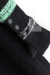CHANEL 09A Black Green Wool Silk Long Jacket Coat 36 シャネル ブラック グリーン ウール シルク ロング ジャケット コート 即発