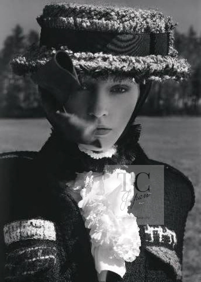 CHANEL 09A Black Green Wool Silk Long Jacket Coat 36 シャネル ブラック グリーン ウール シルク ロング ジャケット コート 即発