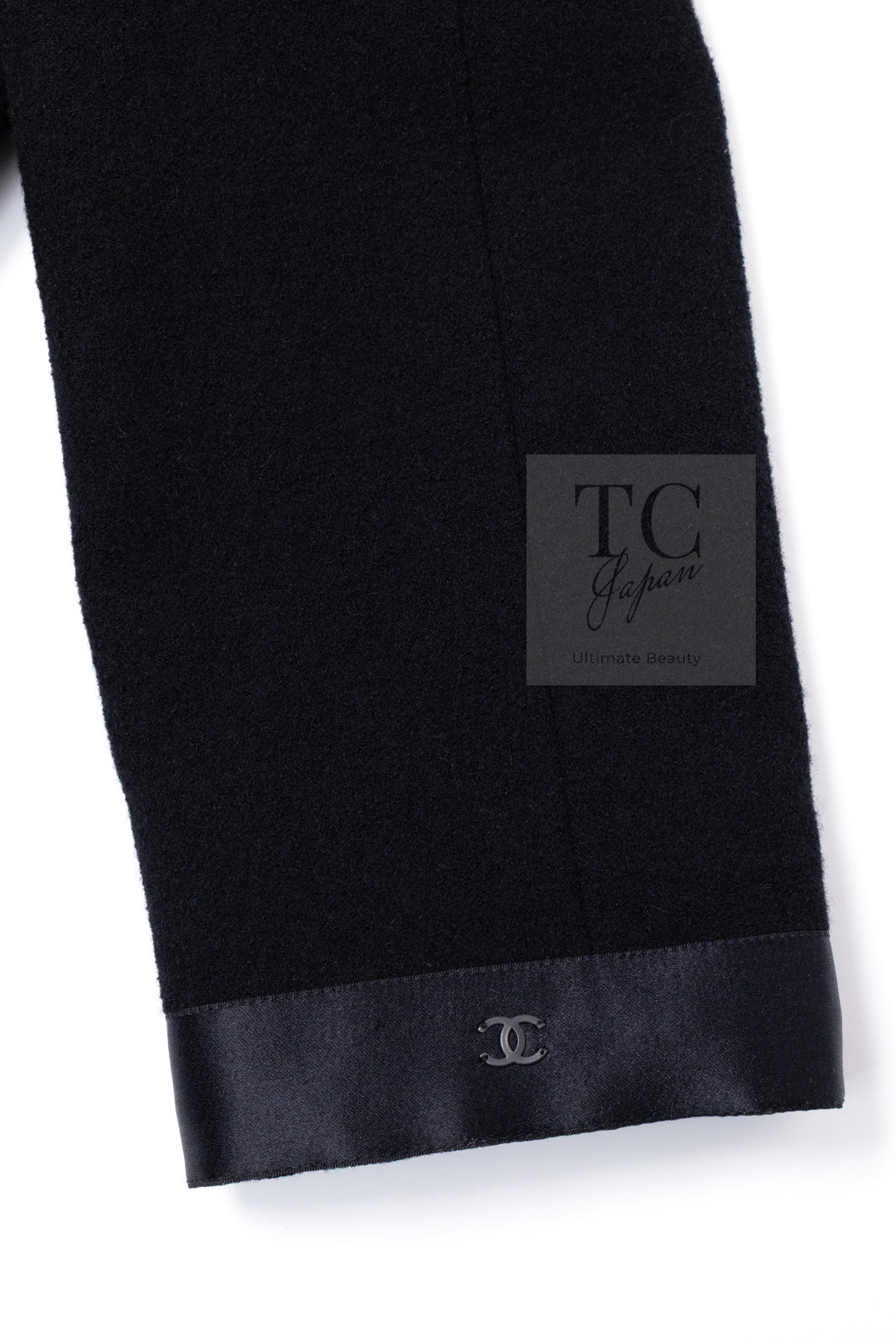 CHANEL 05A Black Bow Wool Long Coat 40 シャネル ブラック リボン ウール ロング コート 即発