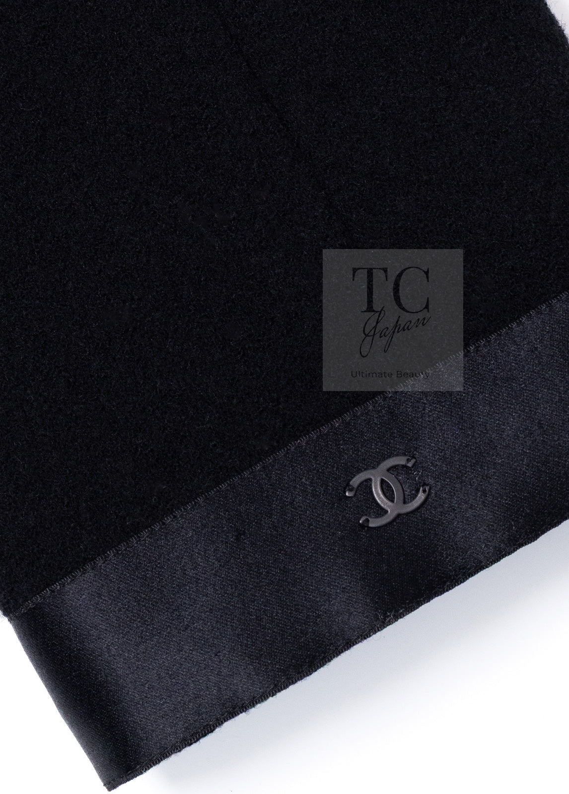 CHANEL 05A Black Bow Wool Long Coat 40 シャネル ブラック リボン ウール ロング コート 即発