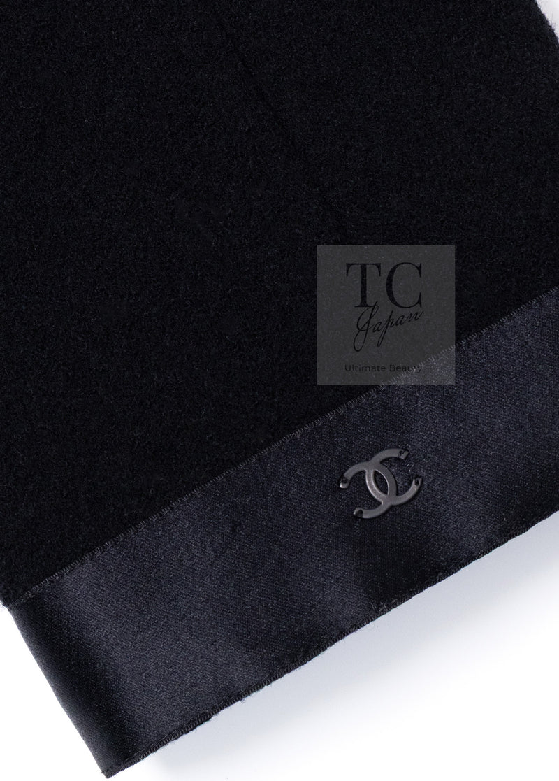 CHANEL 05A Black Bow Wool Long Coat 40 シャネル ブラック リボン ウール ロング コート 即発