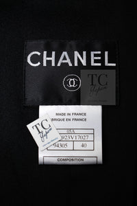 CHANEL 05A Black Bow Wool Long Coat 40 シャネル ブラック リボン ウール ロング コート 即発