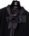 CHANEL 05A Black Bow Wool Long Coat 40 シャネル ブラック リボン ウール ロング コート 即発
