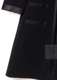 CHANEL 05A Black Bow Wool Long Coat 40 シャネル ブラック リボン ウール ロング コート 即発