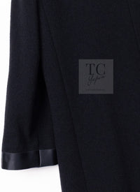 CHANEL 05A Black Bow Wool Long Coat 40 シャネル ブラック リボン ウール ロング コート 即発