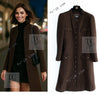 CHANEL 96A Vintage Brown Black Houndstooth Dress Coat 38 シャネル ヴィンテージ ブラウン ブラック 千鳥格子 ココボタン ワンピース コート 即発