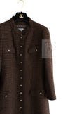 CHANEL 96A Vintage Brown Black Houndstooth Dress Coat 38 シャネル ヴィンテージ ブラウン ブラック 千鳥格子 ココボタン ワンピース コート 即発