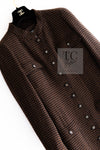 CHANEL 96A Vintage Brown Black Houndstooth Dress Coat 38 シャネル ヴィンテージ ブラウン ブラック 千鳥格子 ココボタン ワンピース コート 即発